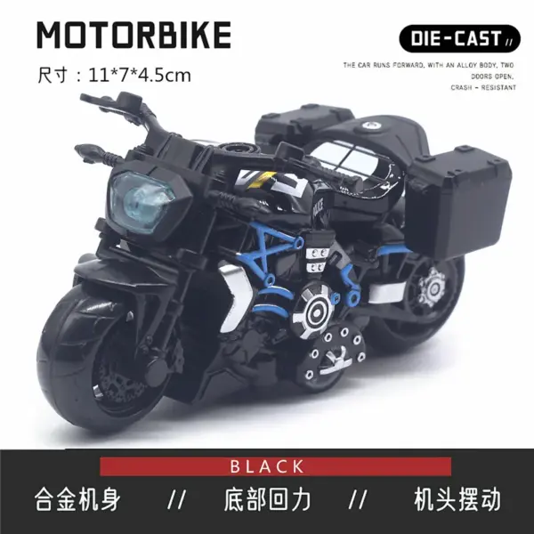 36 Alloy Devil Motorcycle Police Car Model - Image 6