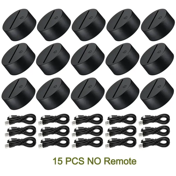 Set of 3D LED Acrylic Lamp Bases with Remote - Image 12