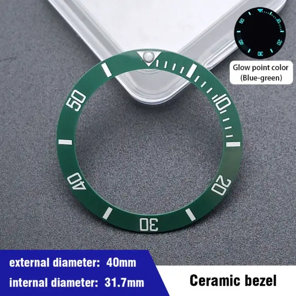 40mm Blue-Green Ceramic Aluminum Bezel Insert for Dive Watch - Image 20