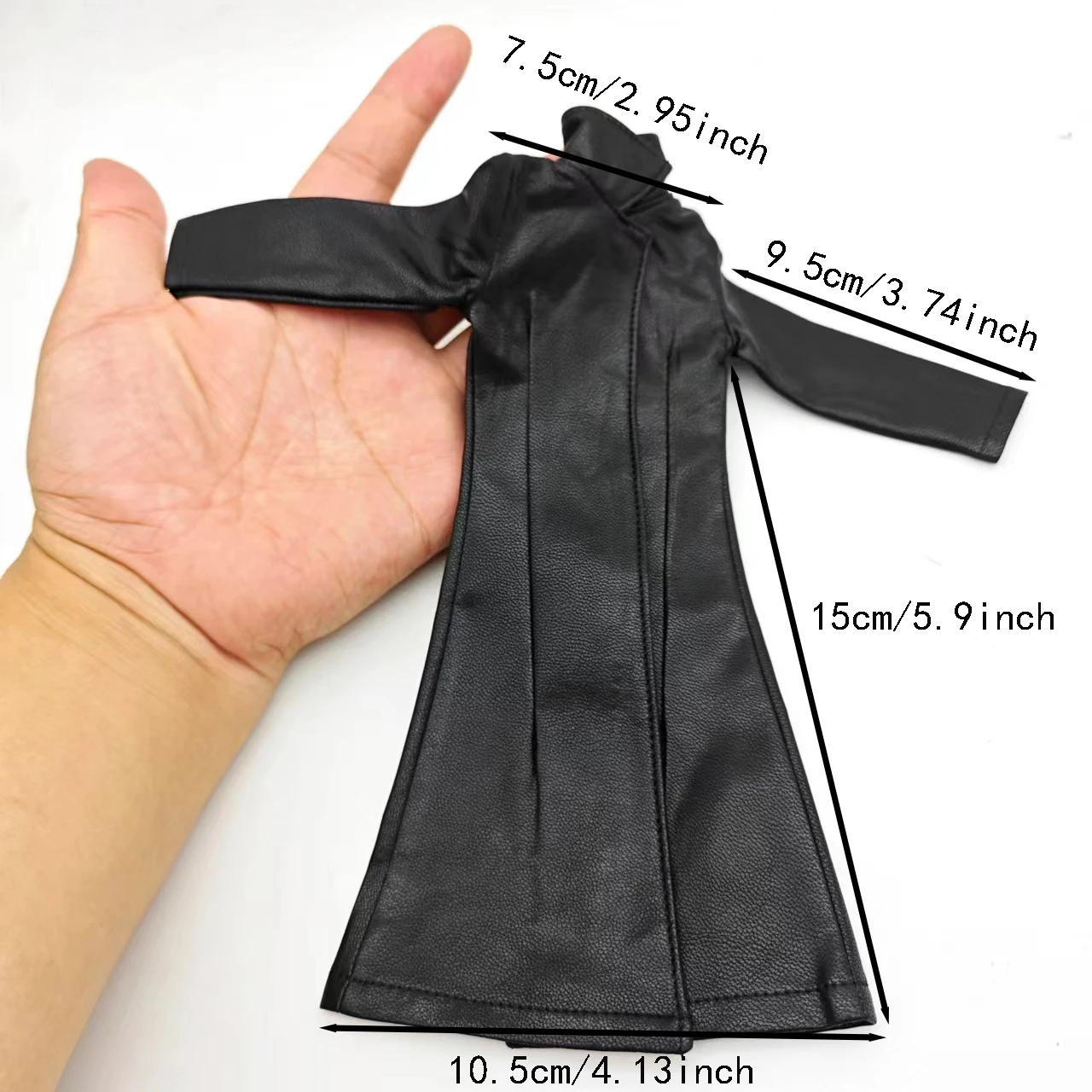 1/6 Scale Black PU Leather Windbreaker for Action Figures 3 1/6 Scale Black PU Leather Windbreaker for Action Figures - Image 3