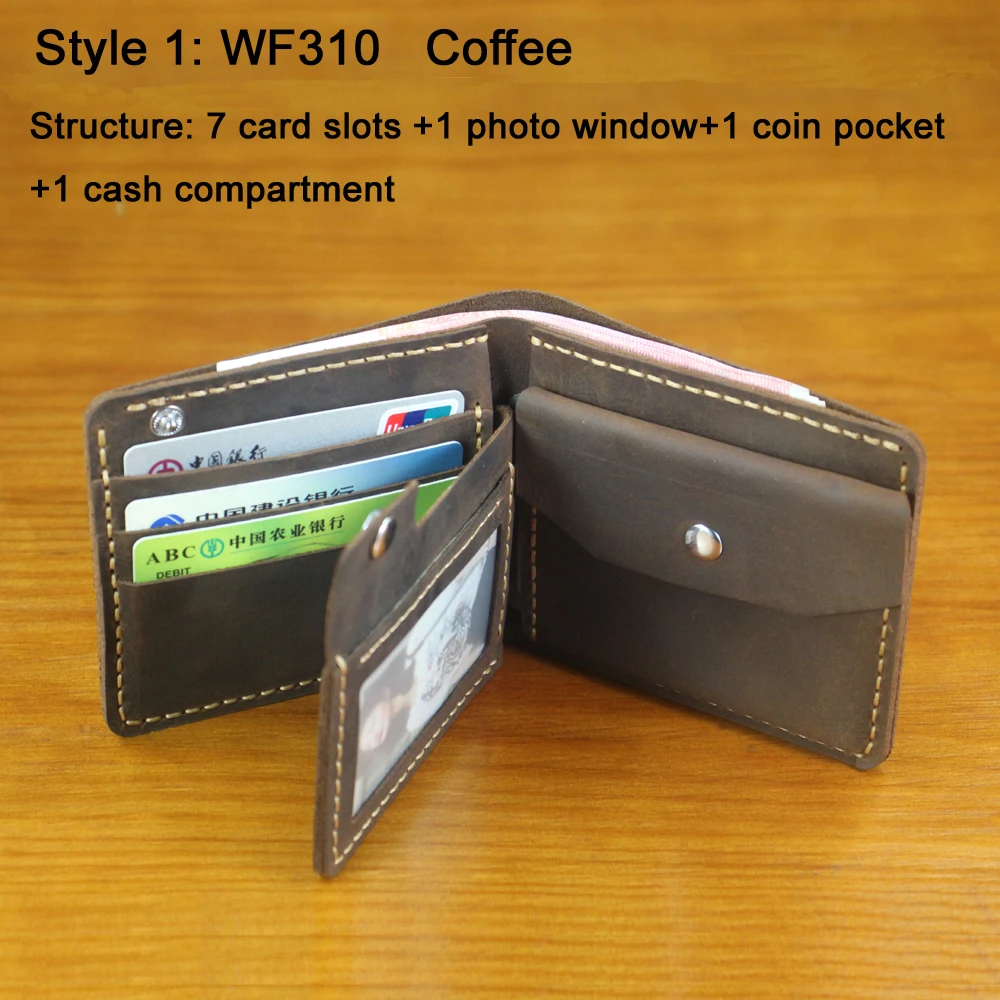 Luxury Handmade Cow Leather Wallet WF310 7 Luxury Handmade Cow Leather Wallet WF310 - Image 7
