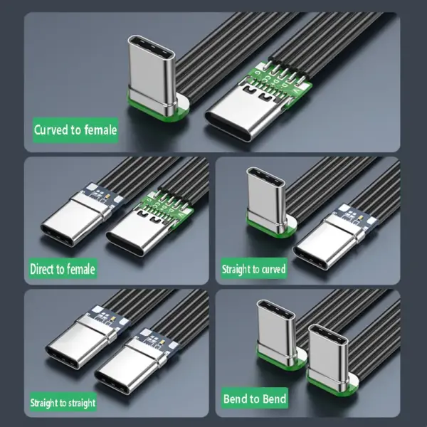 USB 3.1 Type-C Flat Right-Angle Cable 40K 60Hz - Image 2