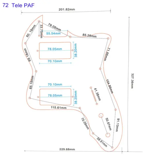 Xinyue Tele PAF Thinline Guitar Pickguard - Image 6