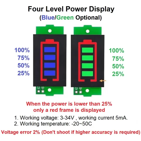 Battery Capacity Indicator Module for 1S-8S Lithium Batteries - Image 2