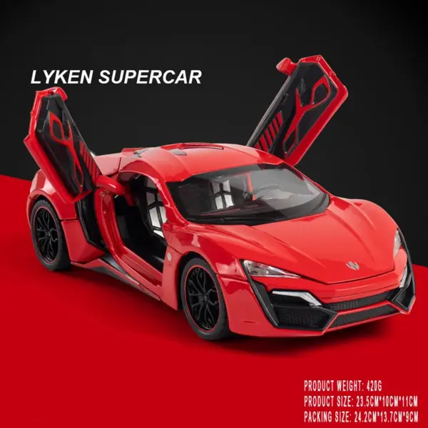 1/24 Lykan Hyper Car Alloy Pull Back Model - Image 9