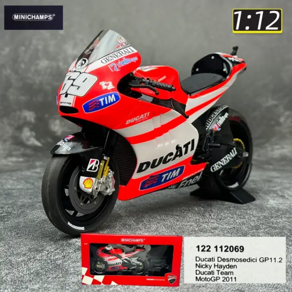 1/12 YZR-M1 RC213V Ducati GP11 Diecast Motorcycle - Image 15