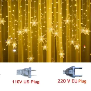 3.2M Snowflake LED Fairy Curtain Lights Waterproof Christmas Decor 18 S96b6e2eeda8c4958b15b3c8e79ef9638V