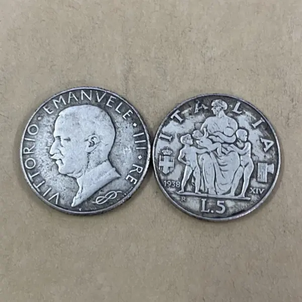 Replica 1938 Italy 5 Lire Coin Set - Image 3