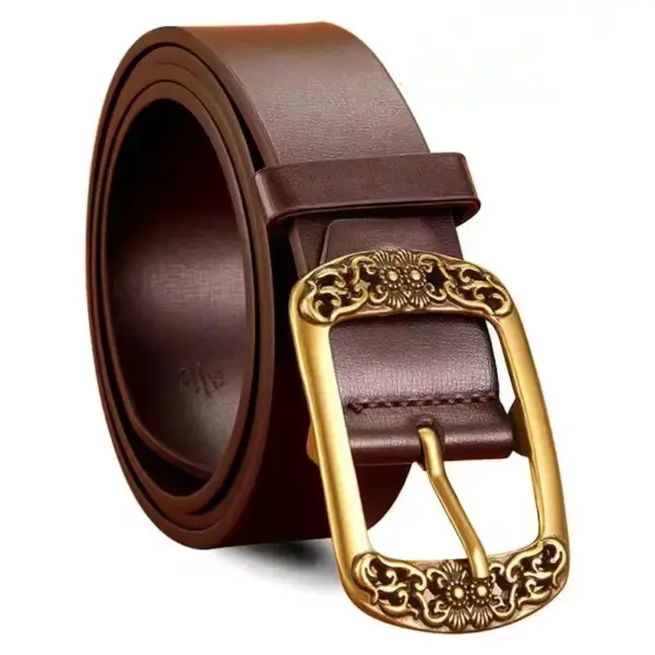Men's Casual Solid Leather Western Belt - Image 7
