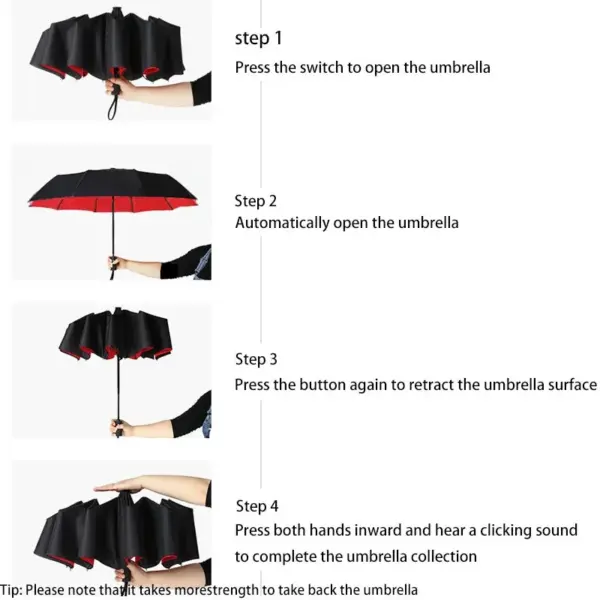 Automatic Double Layer Umbrella 10 Ribs for Adults - Image 2
