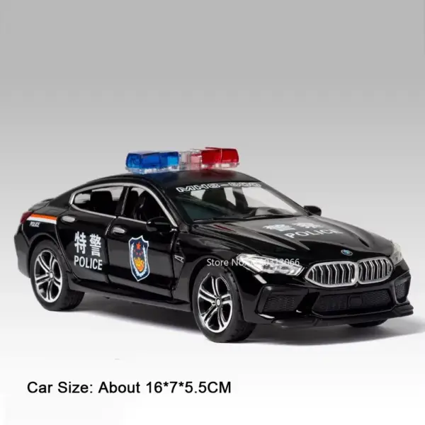 1:32 Alloy Police Car Model with Lights - Image 10