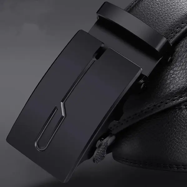 Luxury Men's Automatic Metal Buckle Leather Belt - Image 2