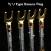 Gold-Plated Y U Shaped Banana Plugs Set