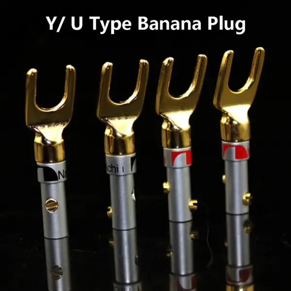 Gold Plated Y U Shape Banana Plug Connector - Image 2