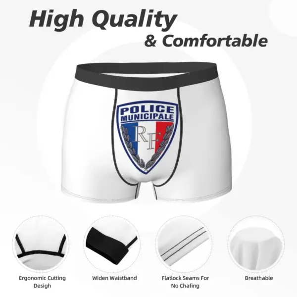 French Police Insignia Boxer Shorts for Men - Image 6