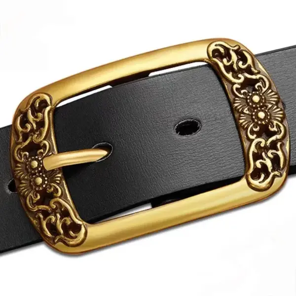 Men's Casual Solid Leather Western Belt - Image 3