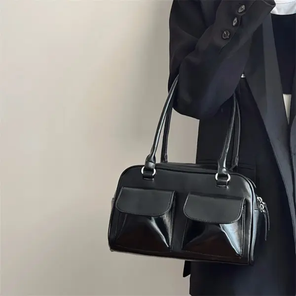 Retro Women's PU Leather Satchel Shoulder Bag - Image 3
