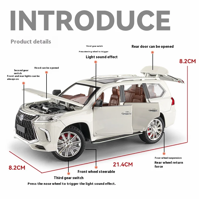 1:24 Lexus LX570 Off Road Alloy Diecast Model 2 1:24 Lexus LX570 Off Road Alloy Diecast Model - Image 2