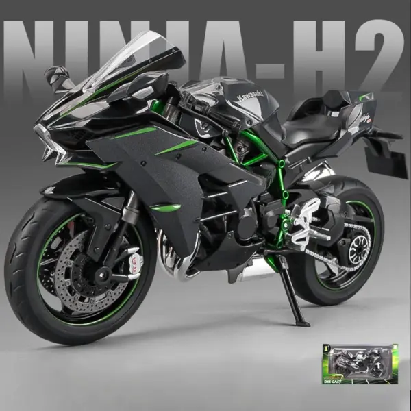 1:9 Kawasaki H2R Ninja V4S Alloy Die Cast Motorcycle Model - Image 16
