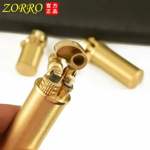ZORRO Brass Kerosene Lighter Retro Portable Gadget - Image 4