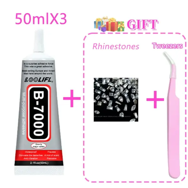 B7000 Transparent DIY Glue with Rhinestones and Applicator - Image 12