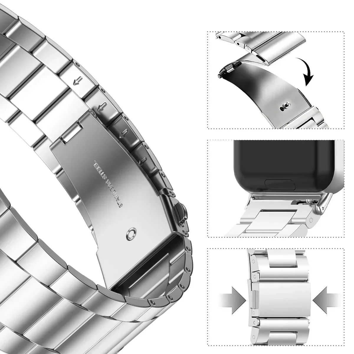 Stainless Steel Band for Samsung Galaxy Fit 3 2 Stainless Steel Band for Samsung Galaxy Fit 3 - Image 2