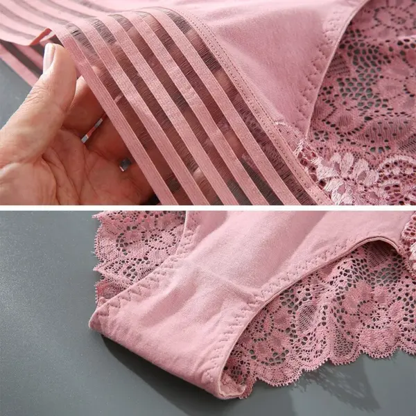 3-Pack Women's Lace Briefs Solid Color Underwear - Image 4