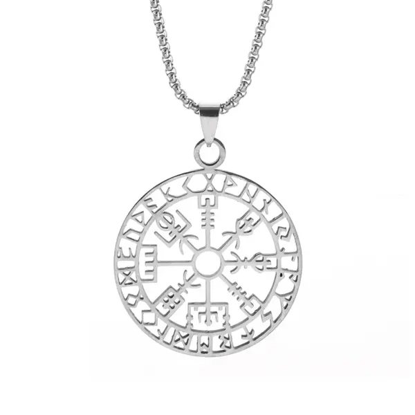 Vintage Nordic Rune Compass Necklace AL18514 - Image 5