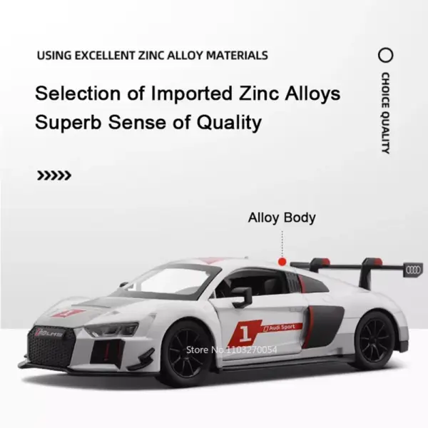1/24 Audi R8 LMS Diecast Car Model with Sound - Image 4