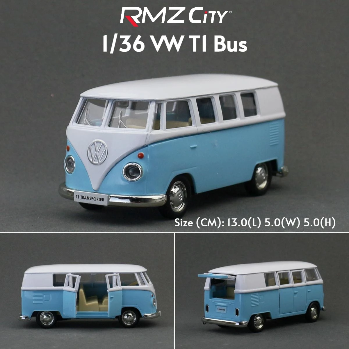 1/36 VW T1 Transporter Samba Bus Diecast Model 13 1/36 VW T1 Transporter Samba Bus Diecast Model - Image 13