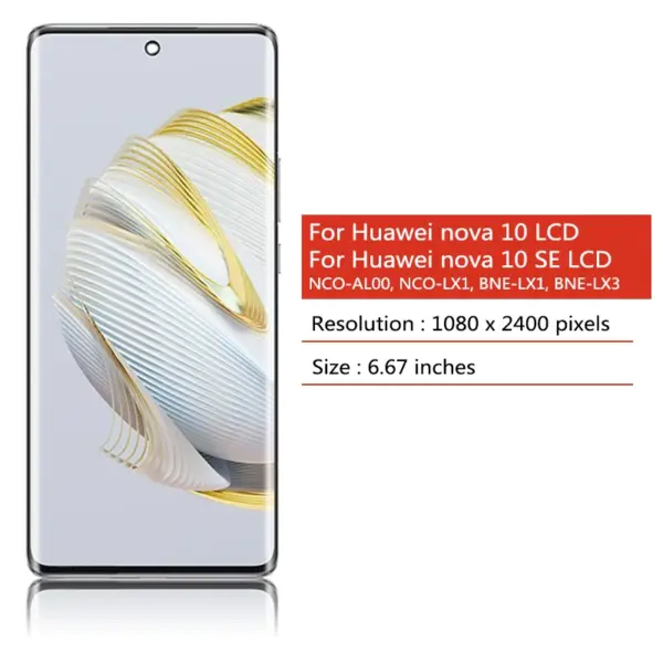 Huawei Nova 10 SE LCD Display Screen Replacement - Image 2