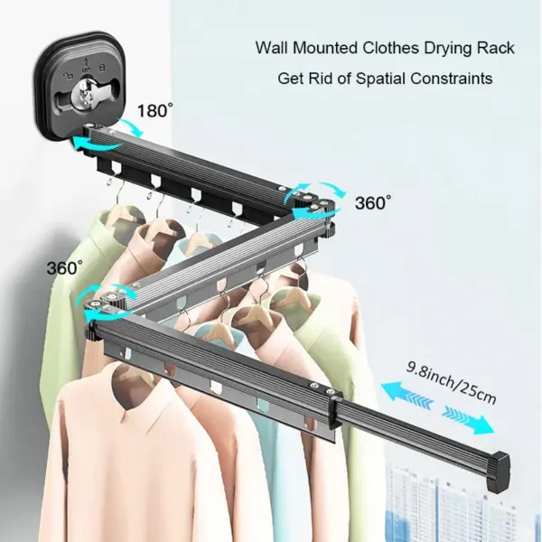 Wall-Mounted Retractable Clothes Drying Rack - Image 3