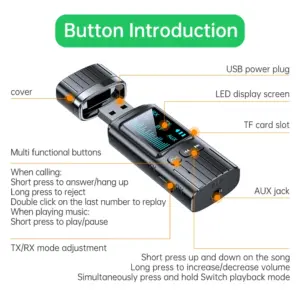 2-In-1 Bluetooth Adapter with Microphone for TV and Car 11 S9cf731edfbf44dfca655516c8a68755fH 2