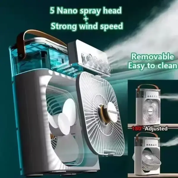 Portable 3-in-1 Air Cooler Fan with LED Light - Image 5