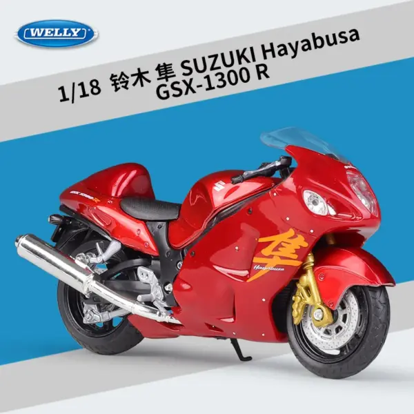 Maisto 1:18 Suzuki Hayabusa GSX-1300R Diecast Motorcycle - Image 8