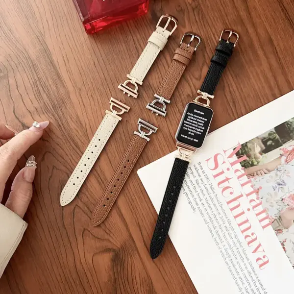 Leather Watch Strap for Samsung Galaxy Fit 3 SM-R390 - Image 2