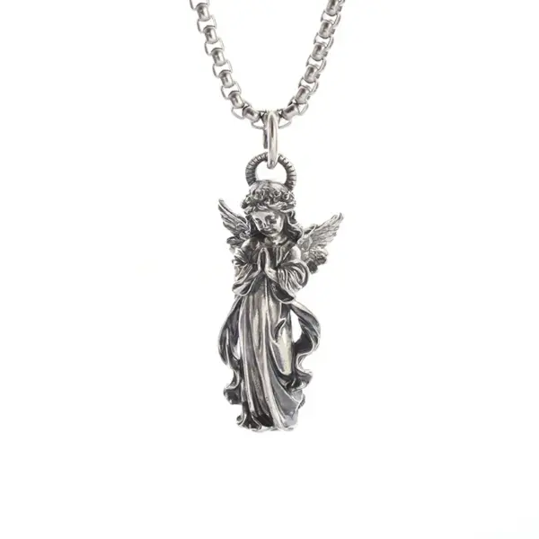 Vintage Gothic Skull Jesus Cross Pendant Necklace - Image 33