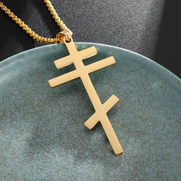 Vintage Christian Cross Stainless Steel Pendant AL20401 - Image 34