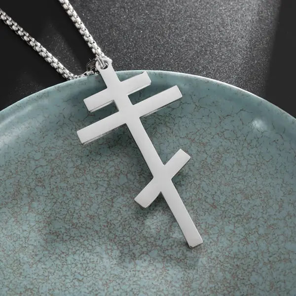 Vintage Christian Cross Stainless Steel Pendant AL20401 - Image 27