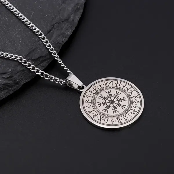 Vintage Nordic Rune Compass Necklace AL18514 - Image 8