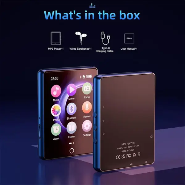 32GB Touch Screen Bluetooth MP3 Player with Radio - Image 6