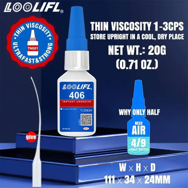 LOOLIFL 406 Super Glue 20ml Fast-Drying - Image 6