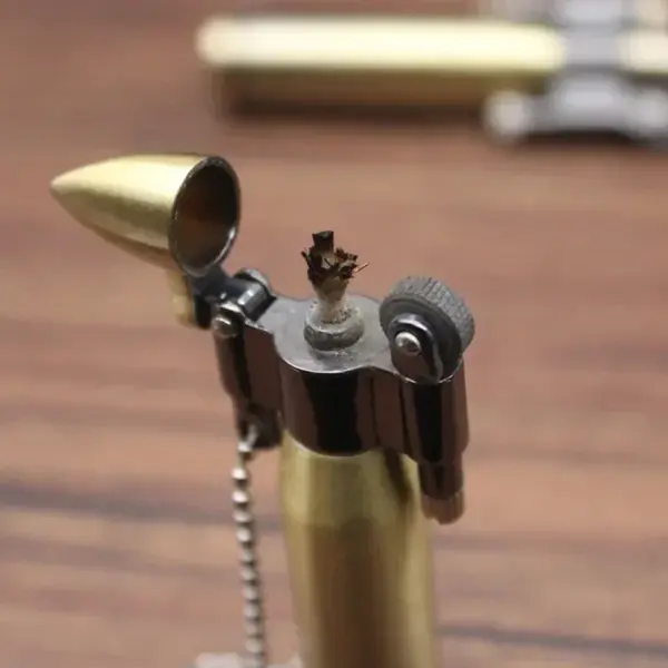 Retro Bullet Kerosene Lighter Keychain for Men - Image 4