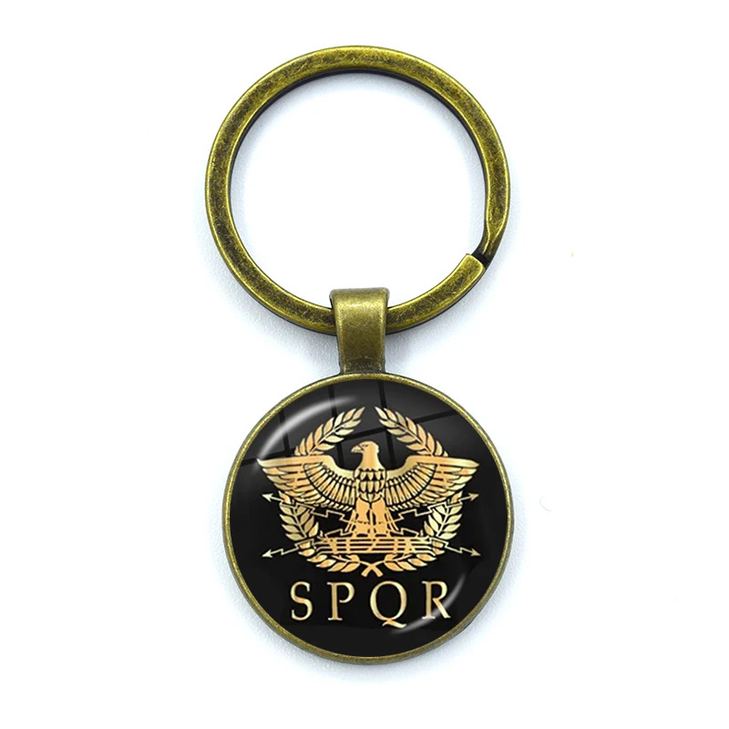 Retro SPQR Roman Legion Glass Pendant Keychain 6 Retro SPQR Roman Legion Glass Pendant Keychain - Image 6