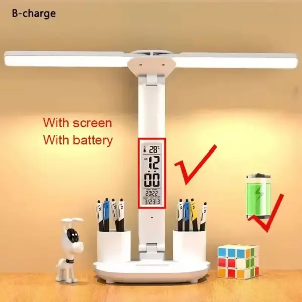 Foldable USB Desk Lamp with Clock and Night Light - Image 8