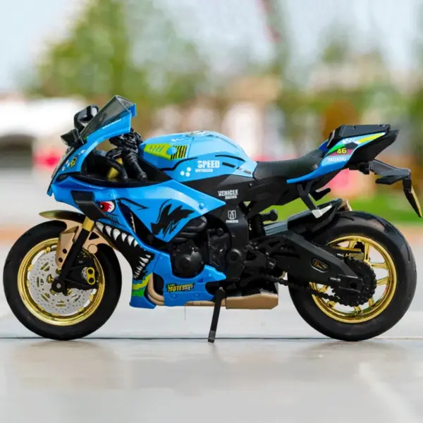 1:10 Yamaha YZF-R1 Kawasaki H2R Diecast Motorcycle Model - Image 2
