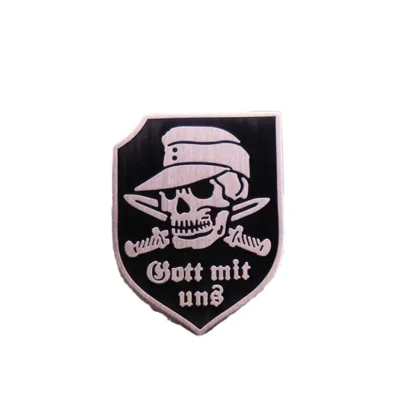 God with Us Skull Dagger Badge Brooch - Image 3