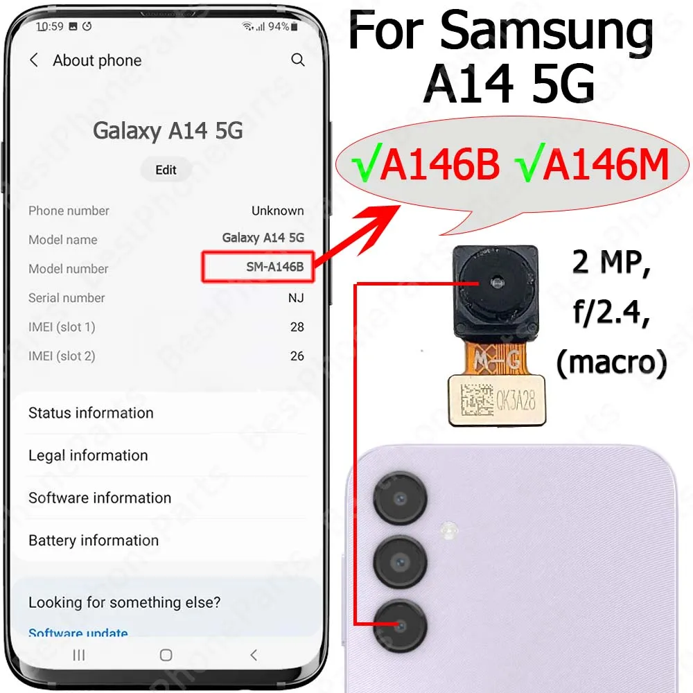 Samsung Galaxy A14 Rear Camera Module A146 Series 11 Samsung Galaxy A14 Rear Camera Module A146 Series - Image 11