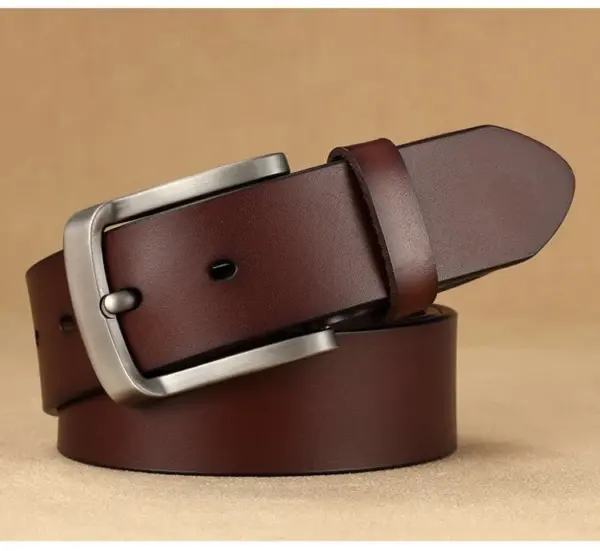 Elegant men's alloy buckle leather belt - Image 4