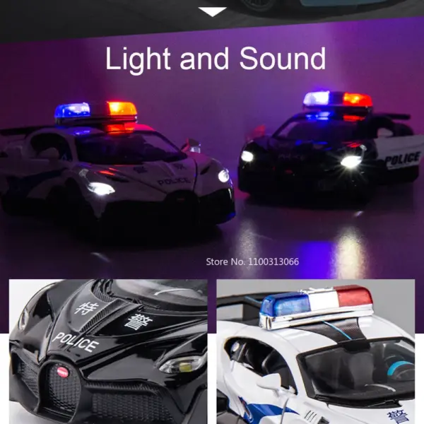 1:32 DIVO Police Car Toy Model with Lights - Image 5